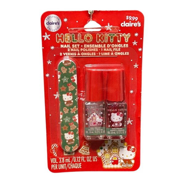 Other - Claire's Hello Kitty Nail Polish Nail File Set Christmas NEW